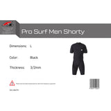 F2 Neopren Anzug Pro Surf Men Shorty Kurz M-XXL 3/2mm Größe wählbar Schwarz