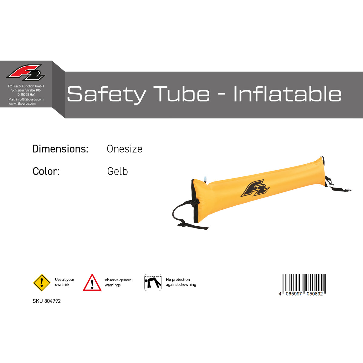F2    Safety Tube - Inflatable   Gelb