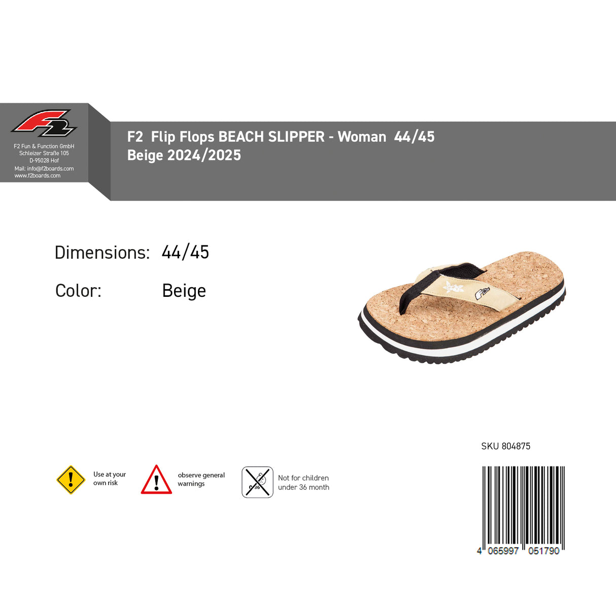 F2 Damen Schuhe Beach Slipper Flip Flops Farbe/Größe wählbar