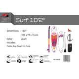 F2 Stand Up Paddle Board Surf SUP Damen 10'2"/10'6" Lila Größe wählbar