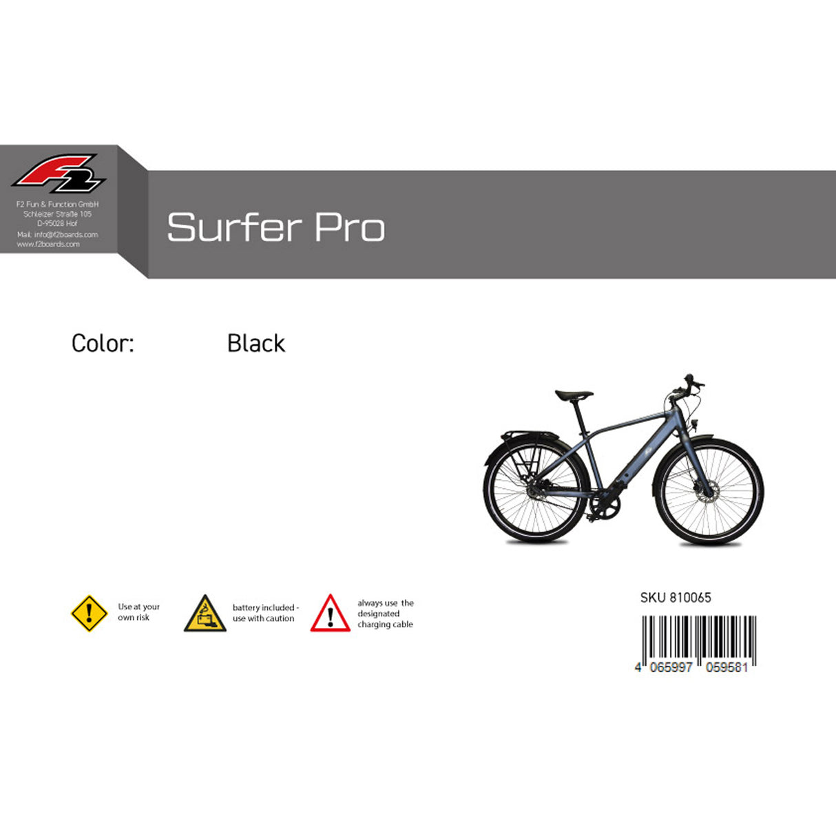 F2  E-Bike Touring Citysurfer Premium Pedelec 18,5kg 27,5" Schwarz