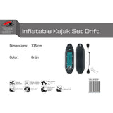 F2  Inflatable Kajak Set Drift Aufblasbar 335cm Grün