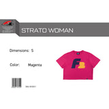 F2 Retro T-Shirt Strato Damen Crop Top Tshirt Magenta - Größe wählbar