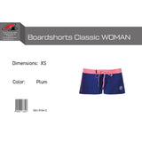 F2 Retro Boardshorts Classic Plum Damen Badeshorts Kurz Lila - Größe wählbar