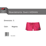 F2 Retro Boardshorts Swim Damen Badeshorts Kurz Magenta - Größe wählbar