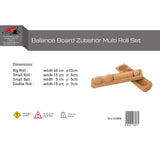 F2  Balance Board Zubehör Kork Multi Roll Set Korkrollen und Bälle Natur