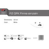 F2  Kiteboard Finne GFK Finne einzeln Weiss - Größe wählbar