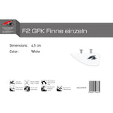 F2  Kiteboard Finne GFK Finne einzeln Weiss - Größe wählbar