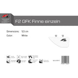 F2  Kiteboard Finne GFK Finne einzeln Weiss - Größe wählbar