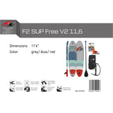 F2 SUP Stand Up Paddle Board Free V2 - Farbe/Größe wählbar