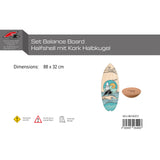 F2 Set Balance Board Halfshell 88x32cm mit Kork Halbkugel