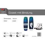 F2 Set Wakeboard Coast Ocean 144cm mit Wakebindung Team Boot L/XL