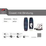 F2 Set Wakeboard Coast Petrol 144cm mit Wakebindung Team Boot L/XL