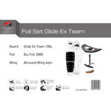 F2 Set Foilboard Glide Ex Team 100L mit Alu Foil 2000 + Allround Wing 6qm