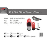 F2 Set Foilboard Glide Strato Team Rot 130L + Alu Foil 2000 + Wing 5qm
