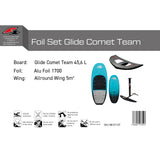 F2 Set Foilboard Comet Team Türkis 45,6L + Alu Foil 1700 + Wing 5qm