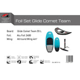 F2 Set Foilboard Comet Team Türkis 55L + Alu Foil 2400 + Wing 4qm