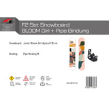 F2 Set Snowboard Junior Bloom Girl mit Pipe Bindung Komplettset Größen wählbar