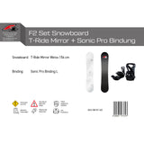 F2 Set Snowboard T-Ride Mirror Weiss 154cm + Sonic Pro Bindung L