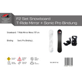 F2 Set Snowboard T-Ride Mirror Weiss 157cm + Sonic Pro Bindung L
