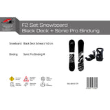 F2 Set Snowboard Blackdeck Schwarz 143cm + Sonic Pro Bindung M