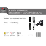 F2 Set Snowboard Blackdeck Schwarz/Weiss 157cm + Sonic Pro Bindung L