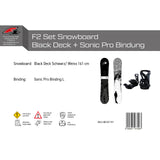 F2 Set Snowboard Blackdeck Schwarz/Weiss 161cm + Sonic Pro Bindung L