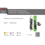FTWO Set Snowboard TNT Grün 138cm mit Pipe Bindung M Sale