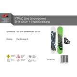 FTWO Set Snowboard TNT Grün 146cm mit Pipe Bindung M Sale