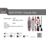 F2 Set Stand Up Paddle Board Star Grau  10,5 + Kajak Zubehör Paket