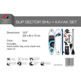 F2 Set Stand Up Paddle Board Sector SMU Blau 10,5 + Kajak Zubehör