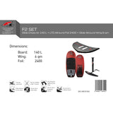 F2 Set Glide Cross Air 140L + LTD Allround Foil 2400 + Glide Allround Wing 6qm