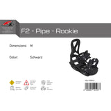 F2 Junior Snowboard Bindung F2 - Pipe - Rookie S-M Größe wählbar Schwarz