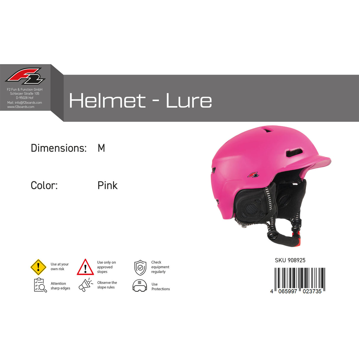 F2 Damen Snowboard Helm Helmet - Lure Farbe/Größe wählbar
