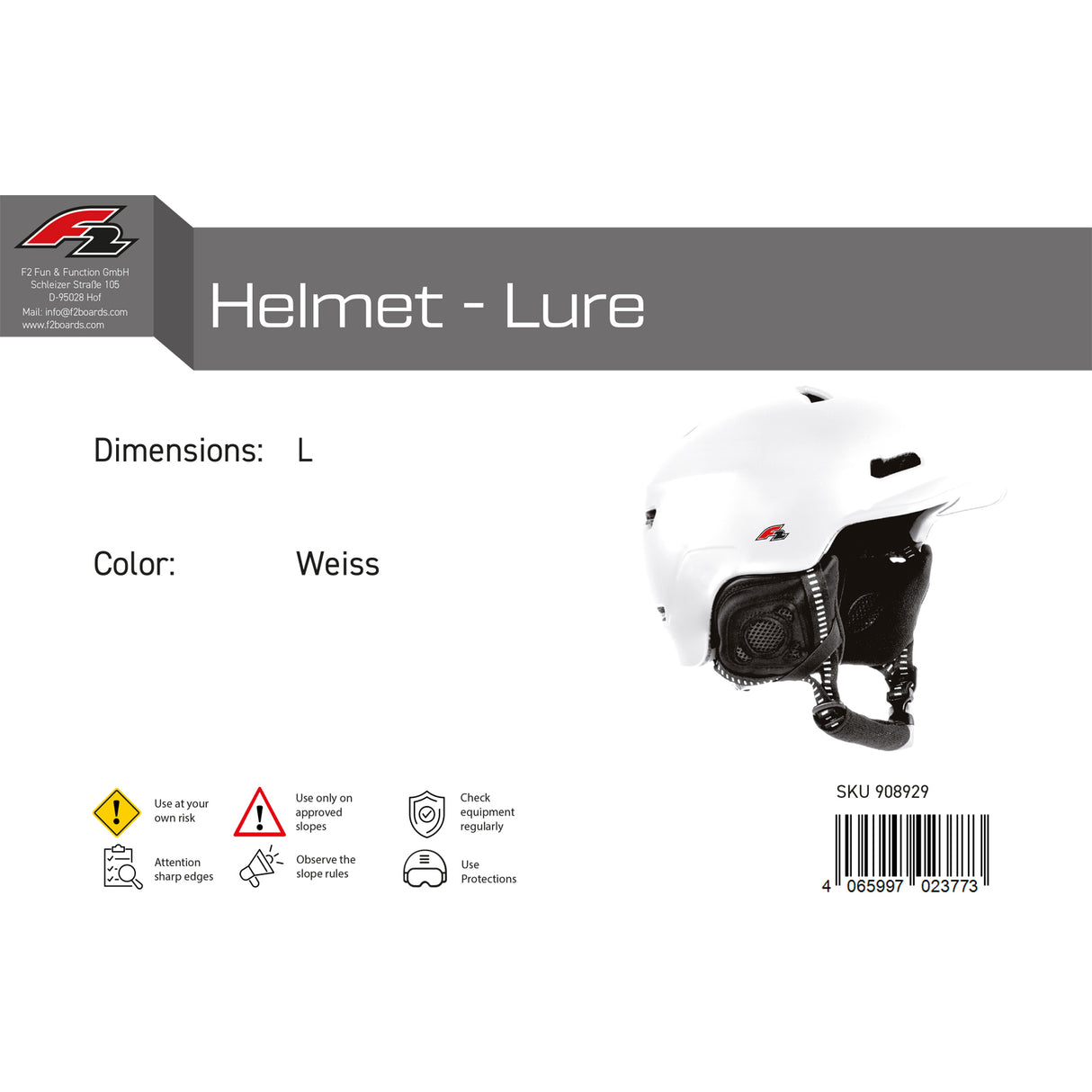 F2 Damen Snowboard Helm Helmet - Lure Farbe/Größe wählbar