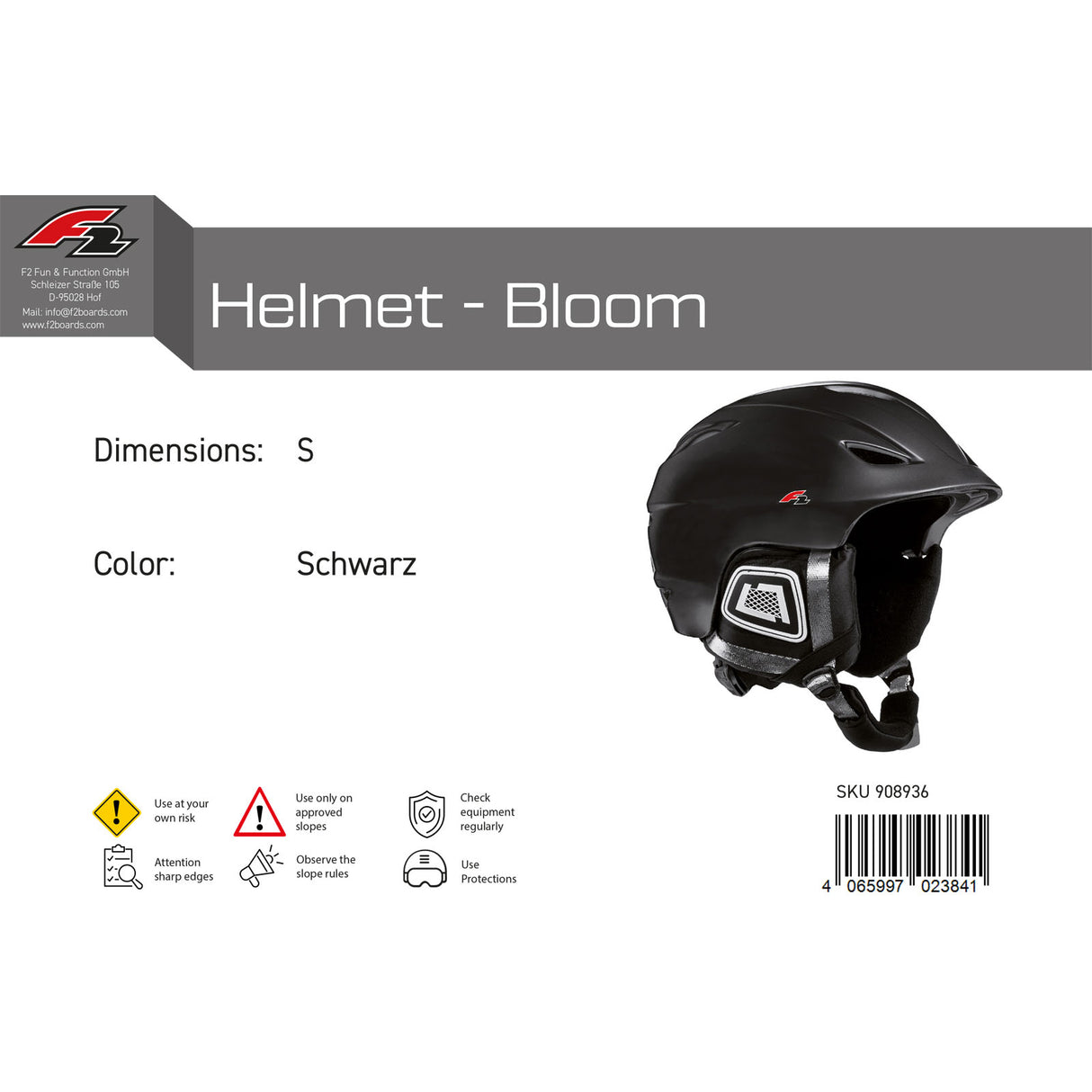 F2 Damen Snowboard Helm Helmet - Bloom Farbe/Größe wählbar