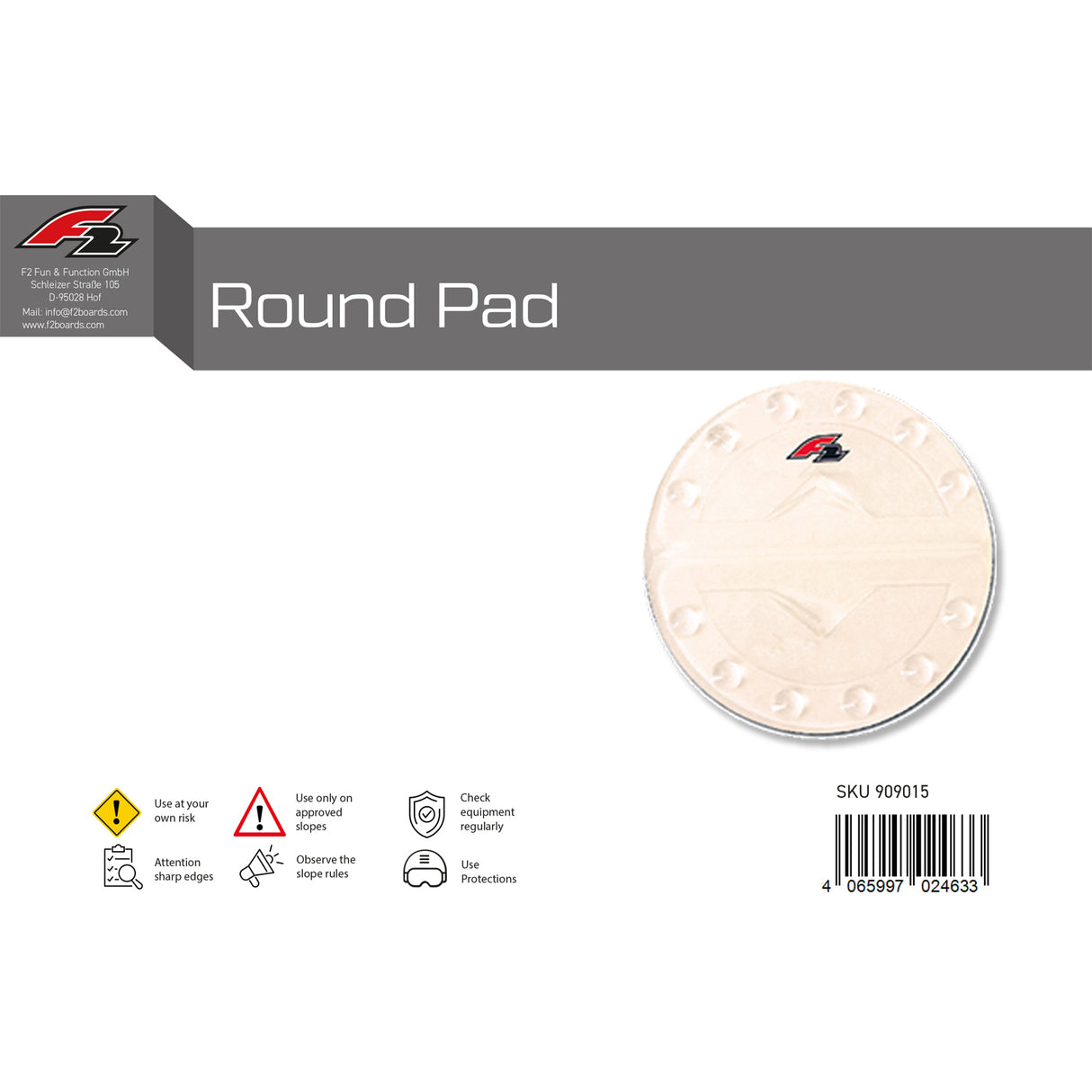F2  Snowboard Pads Round Pad