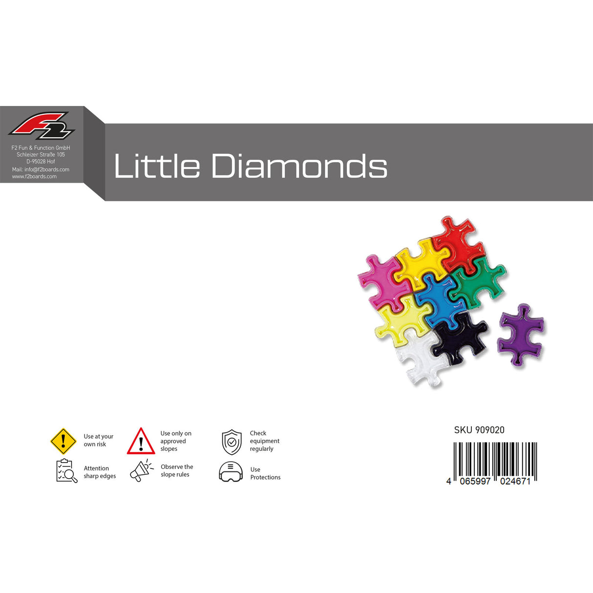 F2  Snowboard Pads Little Diamonds