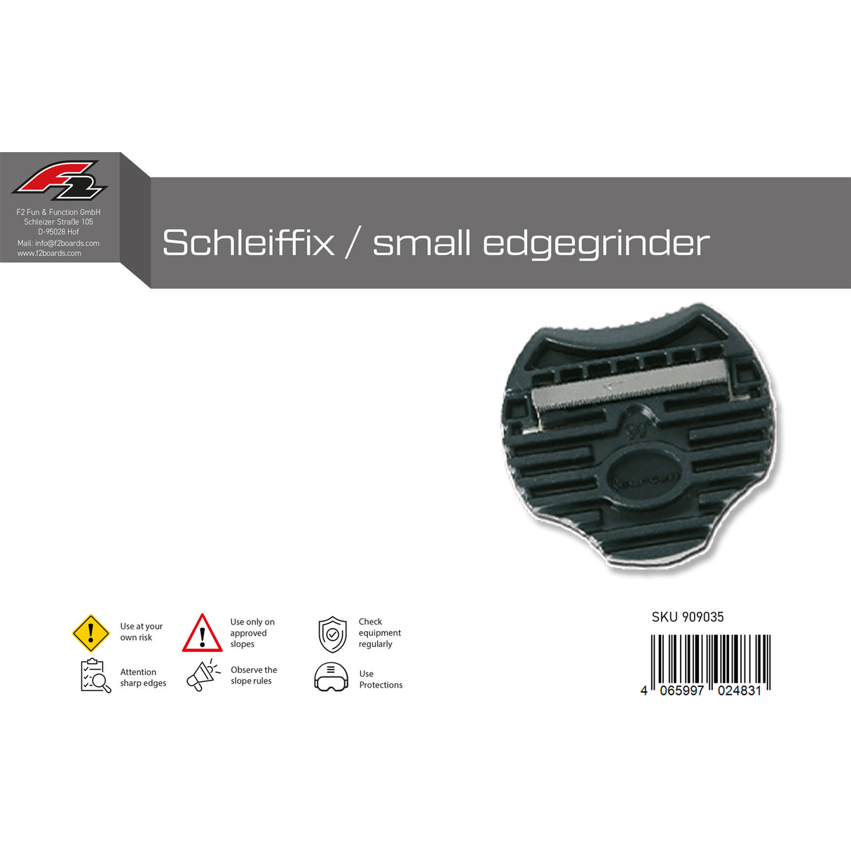 F2  Snowboard  Mini Kantenschleifer Schleiffix Small Edgegrinder
