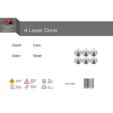 F2  Snowboard Pads 4 Layer Cone 6 Stück/Set One Size Silber