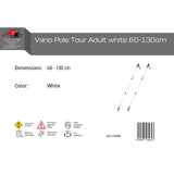 F2  Langlauf Ski Stöcke Vario Pole Tour Verstellbar 60-130cm Weiss
