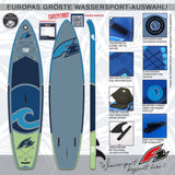 F2  SUP Stand Up Paddle Board Tour 11'5''/12'2"/13'2" wählbar Blau