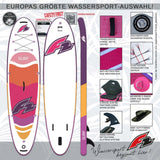 F2 Stand Up Paddle Board Surf SUP Damen 10'2"/10'6" Lila Größe wählbar