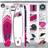 F2  Stand Up Paddle Board AXXIS - Damen SUP Größe wählbar Pink