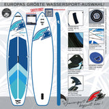 F2 Marken Stand Up Paddle Board OCEAN SUP mit Zubehörpaket - Ausführung wählbar