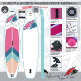 F2 Marken Stand Up Paddle Board OCEAN SUP mit Zubehörpaket - Ausführung wählbar