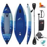 F2 Kajak Set Wave 1 Sitzer Aufblasbar 300cm Blau inkl. Elektro Finne
