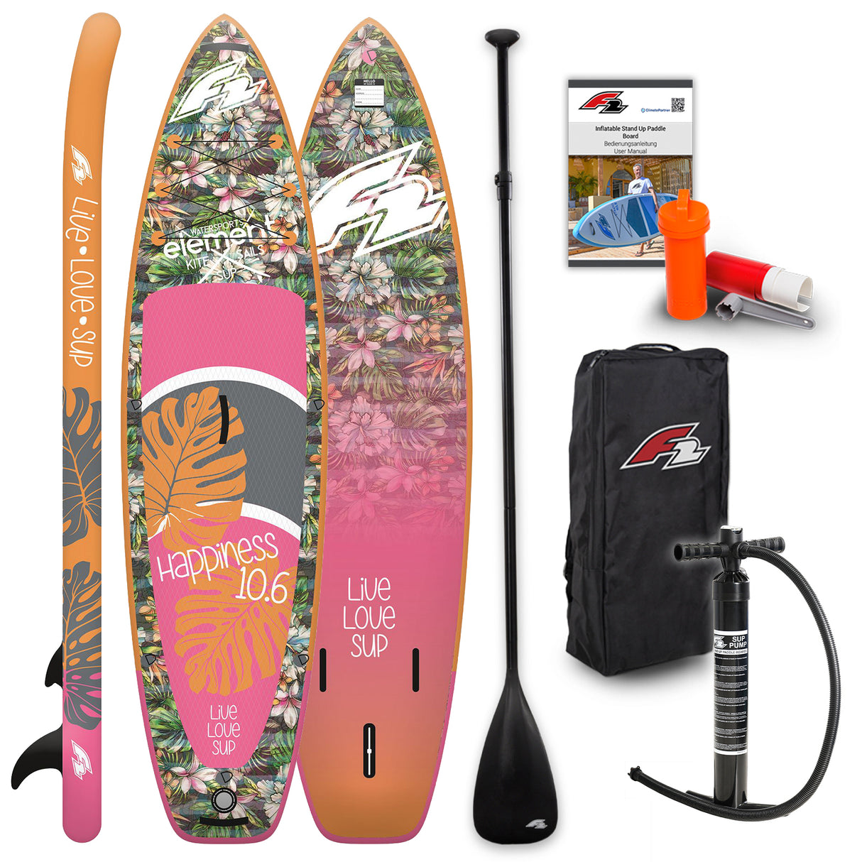 F2 Damen SUP Stand Up Paddle Board Happiness Größe wählbar Multicolor