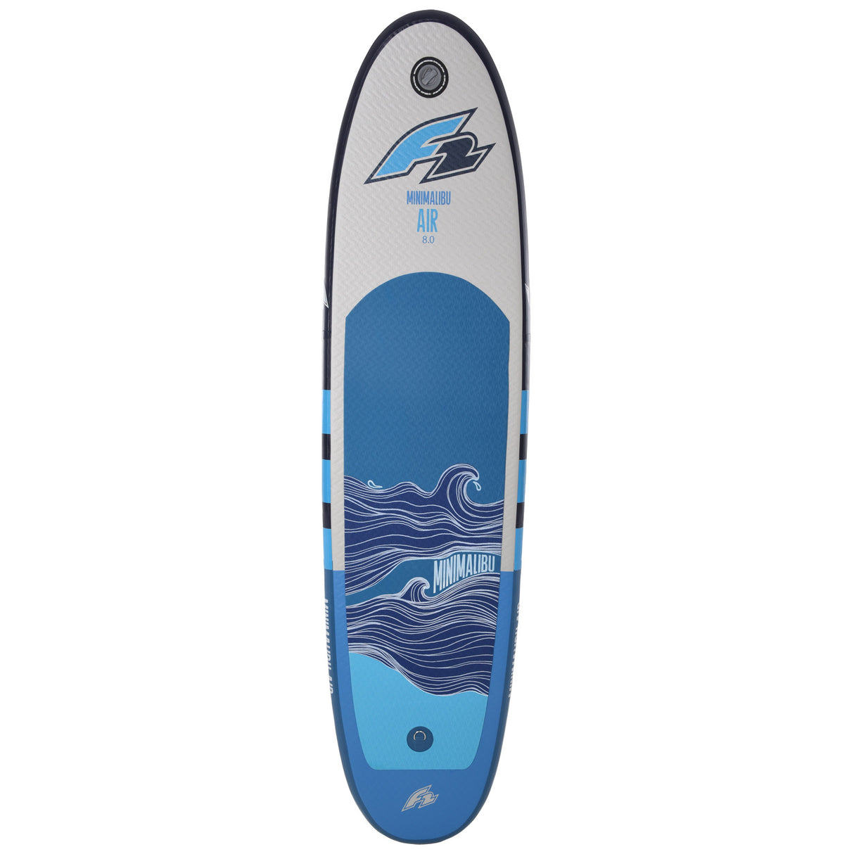 F2 Inflatable Surf Board Mini Malibu Air 6'0''/7'0"/8'0" wählbar Blau