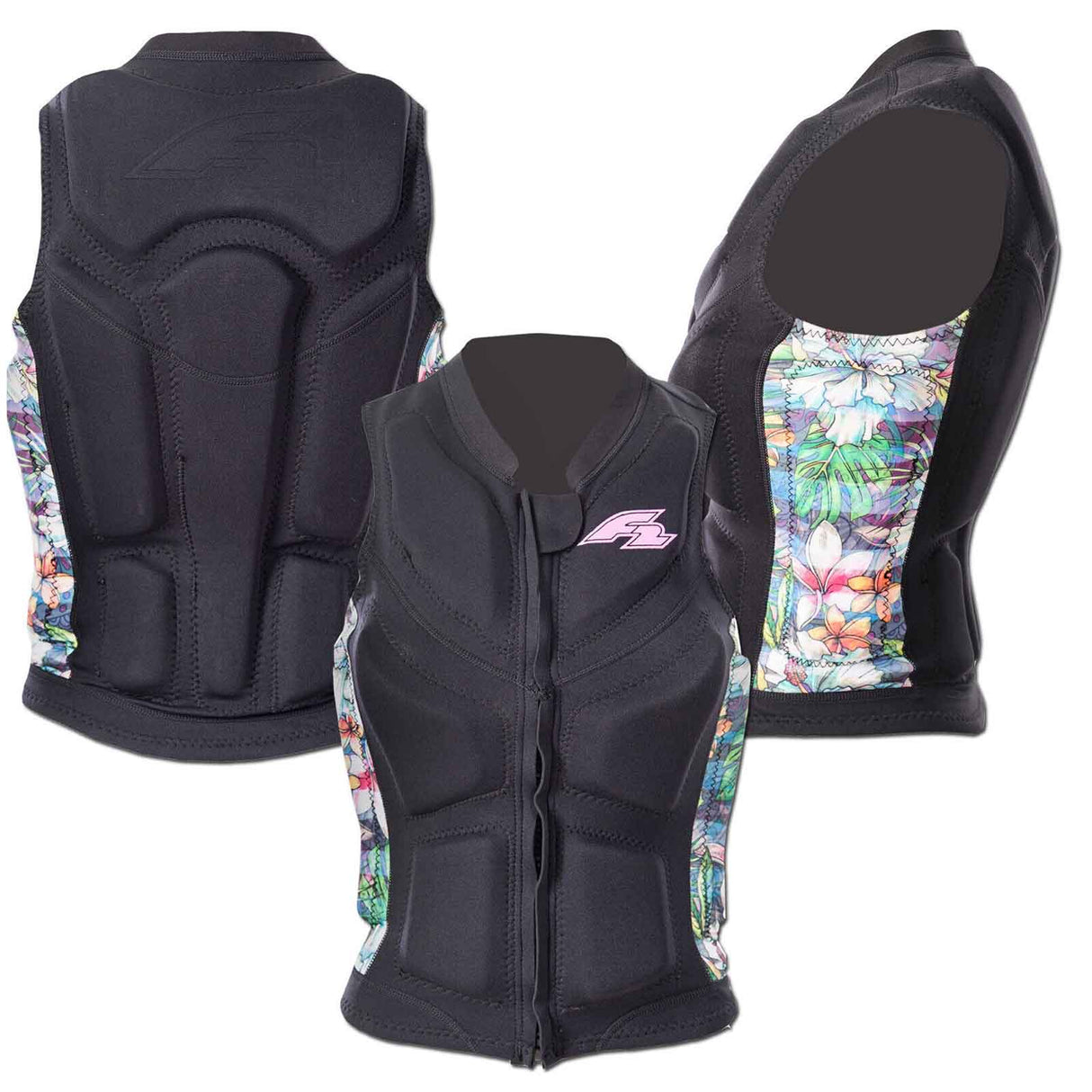 F2 Damen Prallschutz Weste Wake & Sup Weste S-XXL Größe wählbar Schwarz